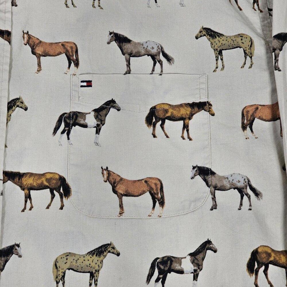 Davy Jones Horse Themed Button-Down Shirt Mens Size XXL Tommy Hilfiger - Picture 2 of 11